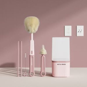 6 in 1 Non-Scratch Baby Milk Bottle Cleaner Bottle Brush Set Portable