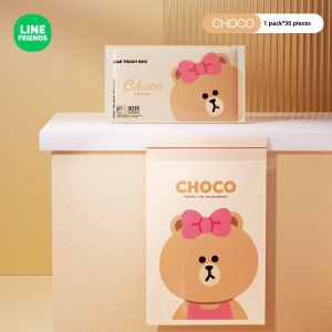 ถุงขยะ Line Friends ของแท้ 100% เหมาะสำหรับติดรถยนต์ ถุงทำความสะอาดเดสก์ท็อป ถุงขยะโต๊ะ ถุงขยะน่ารัก พกพาสะดวก ถุงพลาสติกแบบใช้แล้วทิ้งสำหรับใช้ในครัวเรือน LFB228