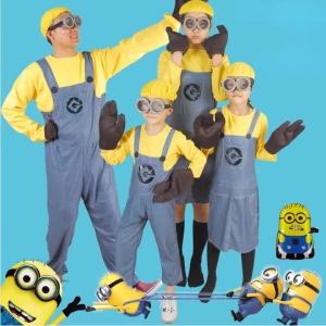 Anime Minion Full Family Cosplay Costume Boy Girl Dress Jumpsuits Kids Masquerade Despicable Me Carnival Party Dress Up