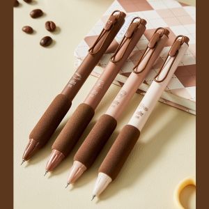 4pcs/set Cute Coffee Neutral Pens for School Writing Kawaii Mocha Neutral Pens Office Supplies Childrens Stationery