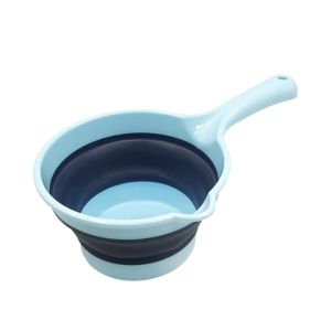 STAR-GIRL Creative Folding Water Scoop Suspensible Long Handle Collapsible Bath Scoop Convenient Thickened Water Dipper Water Park