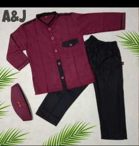 Setelan Baju Koko Anak Remaja Lengan Panjang Usia 3-14 Tahun Motif YORDAN