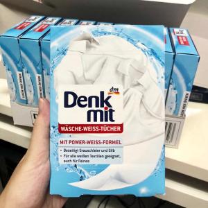 [HCM]Miếng giặt tẩy trắng quần áo hiệu Denkmit nhập khẩu từ Đức hộp 20 miếng
