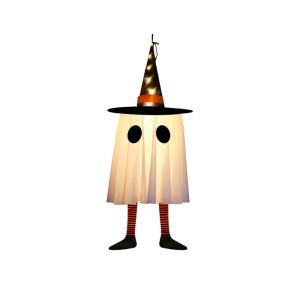 MMLUCK Sáng Bóng ma treo Halloween Đang nổi với mũ phù thủy Đèn LED Spectre Bố trí không khí lễ hội Nhấp nháy dây treo trần Spectre Ngoài trời