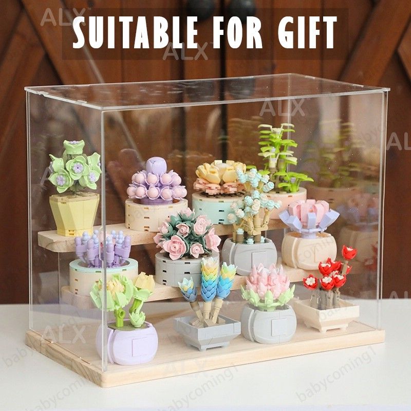 Mini Succulent Bonsai Building Blocks Flower Brick Model Toy_voghion.com