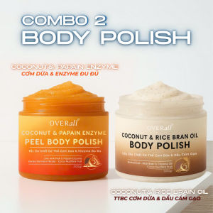 COMBO Tẩy Da Chết Body Cơm Dừa OVERall - Bakuchi Oil/Enzym Đu đủ/Than tre hoạt tính 250ml