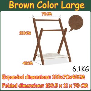 Sacesr Foldable Indoor Drying Rack Sturdy Solid Wood High Load Bearing Eco-friendly Garment Rack Double Hanging Rails Laundry Products T6H1N