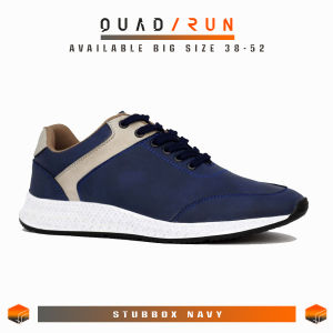 Sepatu Sport Pria Sneakers Olahraga Running Jogging Gym Basket Voly Badminton QUADRUN Stubbox Wolfo Navy