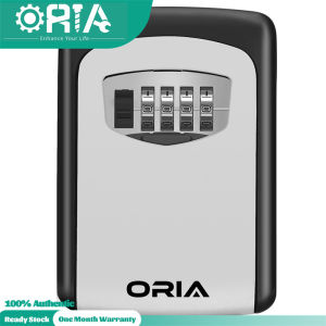 ORIA Key Storage Lock Box Wall Mounted Key Lock Box With 4-Digit Combination Padlock Holds up to 5 Keys for House Keys or Car Keys