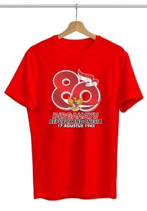 Kaos Atasan oblong Cewek Lengan pendek 17 Agustus ke 80 \ Kaos oblong Sablon A/ Kaos Oblong/ Baju Kaos Tshirt/ Tshirt Cewek / Tshirt Cewek