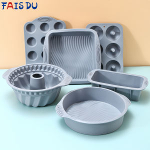 FAIS DU Gray Silicone Mould Set For Pastry Cake Mould Bakeware Dessert Tools Muffin Rectangular Bread Cupcake Baking Accessories2026