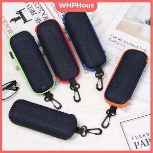 WHPHous Fashion Denim Fabric Glasses Box Zipper Sunglasses Protection Container Eyeglasses Case Reading Glasses Organizer Carry Bag