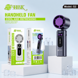G2 Handheld Fan with LED Display Portable High Speed Turbo Fan with 90° Foldable Design USB Rechargeable Personal Mini Fan for Travel Makeup Office Outdoor 3-in-1 Handheld/Desk/Neck Fan