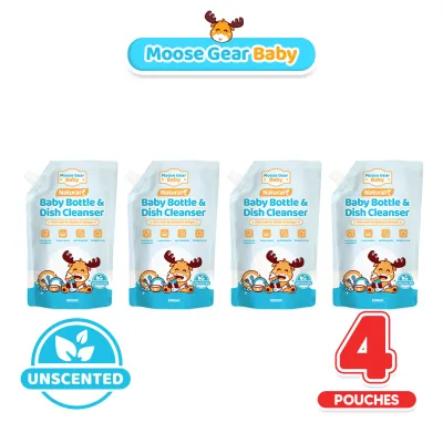 Moose Gear Baby Bottle Cleanser 4PACKS 500ml (Unscented) Antibacterial Resealable Leak Proof Cap