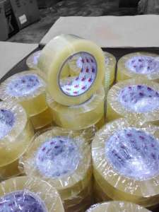 Packaging Tape ( CLEAR - 200m 72PCS-1BOX ) Strong Adhesive Big Roll Packing And Binding Tape ( HUAZI FLORAL )