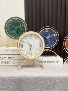 Desk Clock Vintage Vintage Style Clocks Organic Glass Material Modern Minimalist Clock Light Luxury Fashion Living Room Home Creative Clock Ornament Table Clock Silent Pendulum Clock Cabinet Desktop Clocks