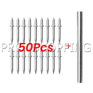 Easy ตะปูสองหัว ไร้รอยต่อ พร้อมปลอกเกลียว แข็งแรงสูง กันสนิม สําหรับยึดไม้ โลหะ 100/50 ชิ้น Double Head Nails