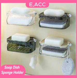 EACC - 1PC Wall-mounted Elegant Soap Holder with Self-Adhesive No DrillingNo Water Accumulation for Kitchen and Bathroom Organizer