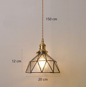 Vintage Pendant Lights Colorful Glass Lamp Loft Hanging Light Brass Base Bar Kitchen Living Room Art Deco Led Hanglamp E27 Handmade Artwork