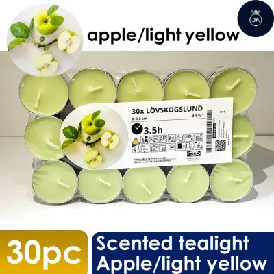 [30pcs] iKea apple Tealight candle Scented tealight scented candle offers a crisp feel of apple apple blossom and jasmine. Welcome home to a fresh and bright atmosphere inspired by the taste of a green apple.