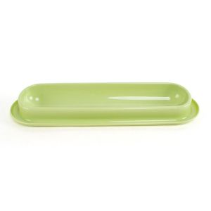 OUTOPEN Anti Scattering Long Cat Food Bowl Anti Overturning Non-Slip Cat Long Single Dish Dog Bowls Plastic 15° Slanted Pet Bowl Puppy