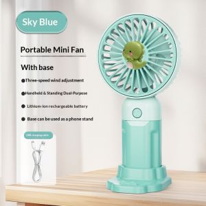 SEA JJT Quạt mini cầm tay dùng sạc USB hoạt động êm ái với 3 mức gió phù hợp cho văn phòng ký túc xá du lịch và sinh viên