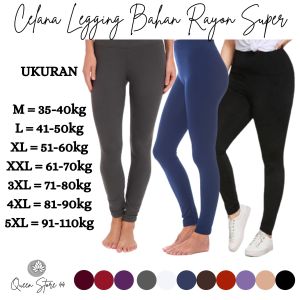 Celana Legging Wanita Dewasa Import Tebal Senam Aerobic Olahraga / Legging Panjang Wanita Tebaru 2021 Super Jumbo 5XL BB 100kg TERMURAH / Lejing Polos Bahan Rayon Super Adem TERLARIS (BISA COD)