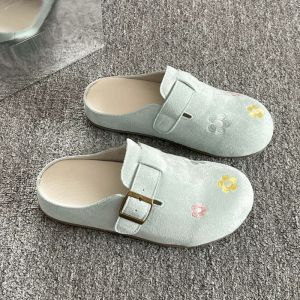 [Free Shipping] Floral WomenS Spring/Summer 2026 New Style Versatile Slip-On Mules With A Closed Toe Perfect For Pairing With Skirts