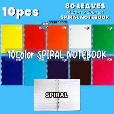 FCI Writing Notebook Compo Spiral & Yarn Notebook – Neon Random Color Smooth | 80 Leaves | School Supplies | 10 Pieces per Ream