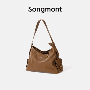 Songmont Dòng sản phẩm theo dõi dấu vết hobo Túi đeo vai da thuộc thảo mộc quai rộng mẫu mới thời trang dễ phối đồ.