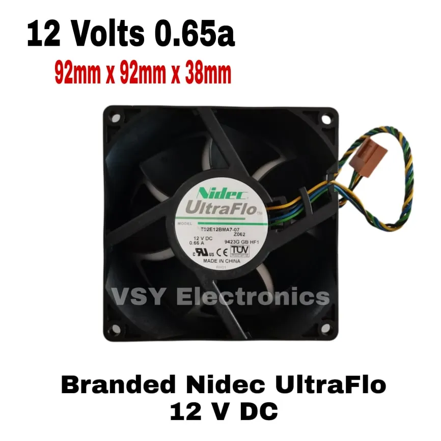 Original Nidec UltraFlo T92E12BMA7-07 12v Dc Blower Fan Cooler High  Speed Strong Airflow 92mm x 92mm x 38mm Cooling Fan Blower Computer Fan