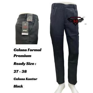 ANDROS 53 Celana Pria Formal Bahan Premium Black Slimfit - Celana Kantor Formal Pria Slimfit Hitam