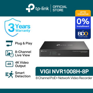 TP-Link Official Store | VIGI NVR1008H-8P | VIGI 8 Channel PoE+ Plug & Play NVR Network Video Recorder