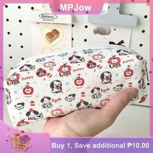 【MPJow】 Cartoon Red Apple Puppy Printed Pencil Case Large Capacity Portable Storage Bag Stationery Makeup Bag Gifts