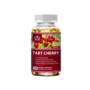 SNGHWE Tart Cherry Extract Capsules Potent Vegan formula Healthy Uric Acid Levels Stiff JointMuscle Recovery Support Healthy Sleep Cycle with Melatonin and Proanthocyanidins