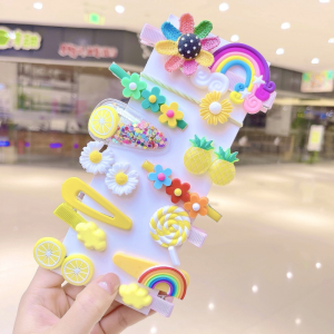 Hair Accessories Hair Clips Hair Pins 14pcs Adorable Playful Animal Fruit Designs Lightweight Kids Daily Hair Styling