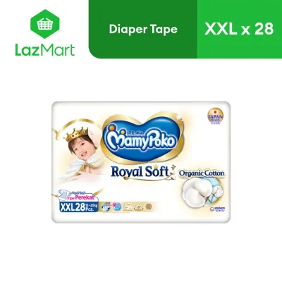 MamyPoko Royal Soft Organic Cotton Baby Diaper Tape XXL (28 pcs) - for 15-25 kg (Online Exclusive)