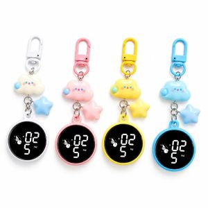 MODERNLUX LED Display Keychain Hanging Watch Cartoon Portable Clock Pendant Keychain Cute Plastic Mini Pocket Watch for Students
