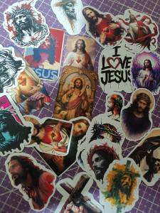 50pcs Jesus Christ Stickers Pack | Christian Catholic Stickers | Waterproof Vinyl & Photo Stickers
