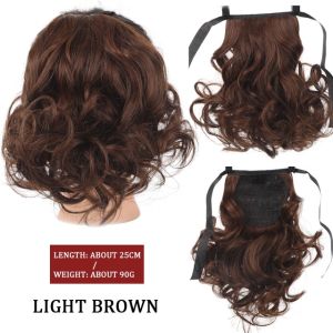 Long Curly Darwstring Ponytail High Ponytail Clip-in Hair Extension Wavy Curly Pony Tail Fake Synthetic Wig