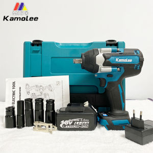 [200 ribuan cuci gudang]Kamolee DTW700 Electric Impact Wrench 1800 N.m Torsi 1/2 Inci (Termasuk 1 Baterai)