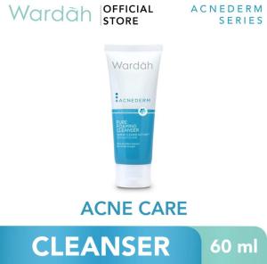 Wardah Acnederm Pure Foaming Cleanser 60 ml - Facial Wash Pembersih Wajah Berjerawat dan Berminyak