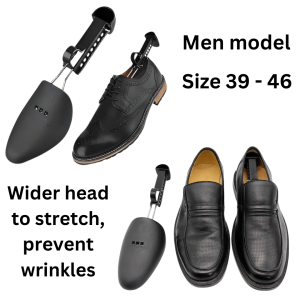 [SG STOCK] EUR 40-46 Adjustable Shoe Tree Black Plastic and Stretchable 1 pair