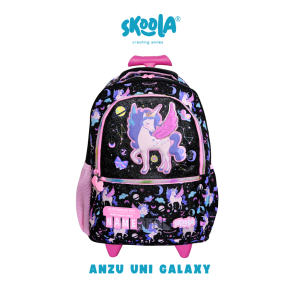 Skoola Tas Anak Trolly Sekolah SD Perempuan Butterfly Unicorn Waterproof - Trolly Anzu