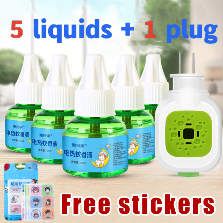 5 Liquid+1 Plug Set Safety Baby Mosquito Repellent Tasteless Smokeless