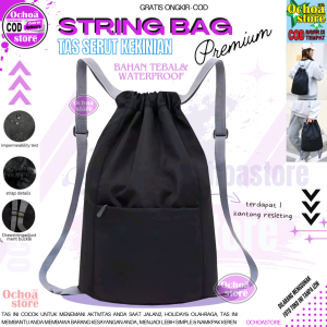 Tas Serut Wanita Stringbag Korea Cewe Cowo Tas Serut Olahraga Tas Sekolah Drawsting Bag Backpack