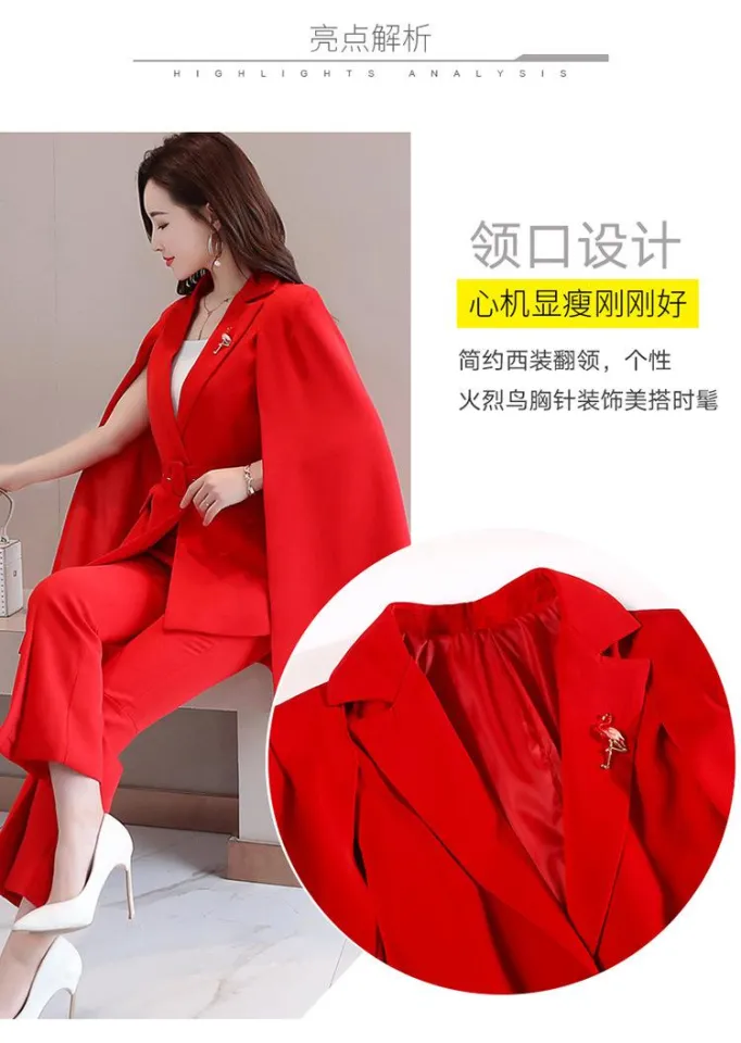 Women New pant suit set blazer jacket & pants trouser 2 pieces set