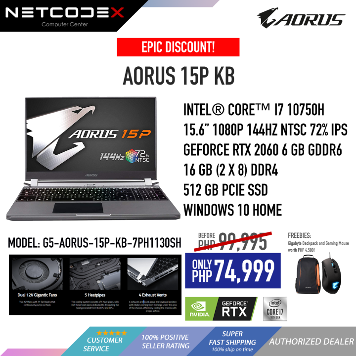 Gigabyte Aorus Rtx 2060 I7 10th Gen Gigabyte AORUS 15P KB I7