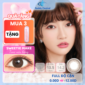 (1 CẶP-2 CHIẾC) Lens SEED 1 ngày màu Sweetie Make full dãy độ từ 0 đến -12 độ - Buddy Central