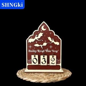 [COD] 🔥🔥🔥SHNGki Cuốn sách bằng gỗ đọc năm nay truy cập đọc thách thức theo dõi giá sách Câu lạc bộ Lớp học trang trí năm mới quà tặng cho gia đình MỌT SÁCH